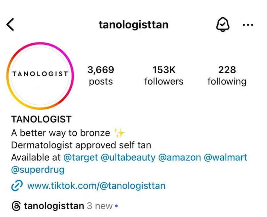 Aesthetic Instagram Bio Tagging Tanologist Instagram bio tagging 5 stores its products are sold at