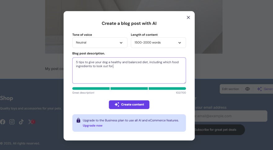 Hostinger AI Blogging