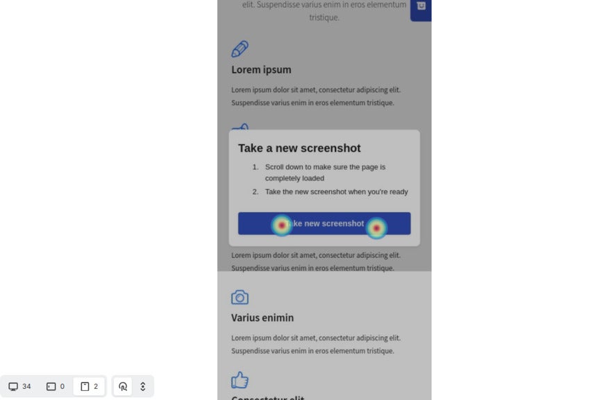 heatmap using screenshot of mobile phone