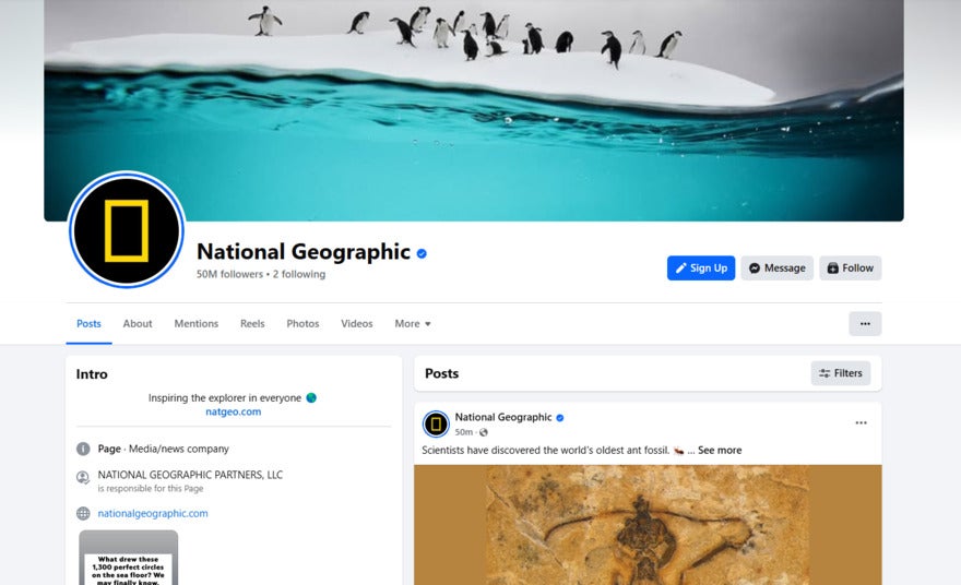 National Geographic Facebook Account