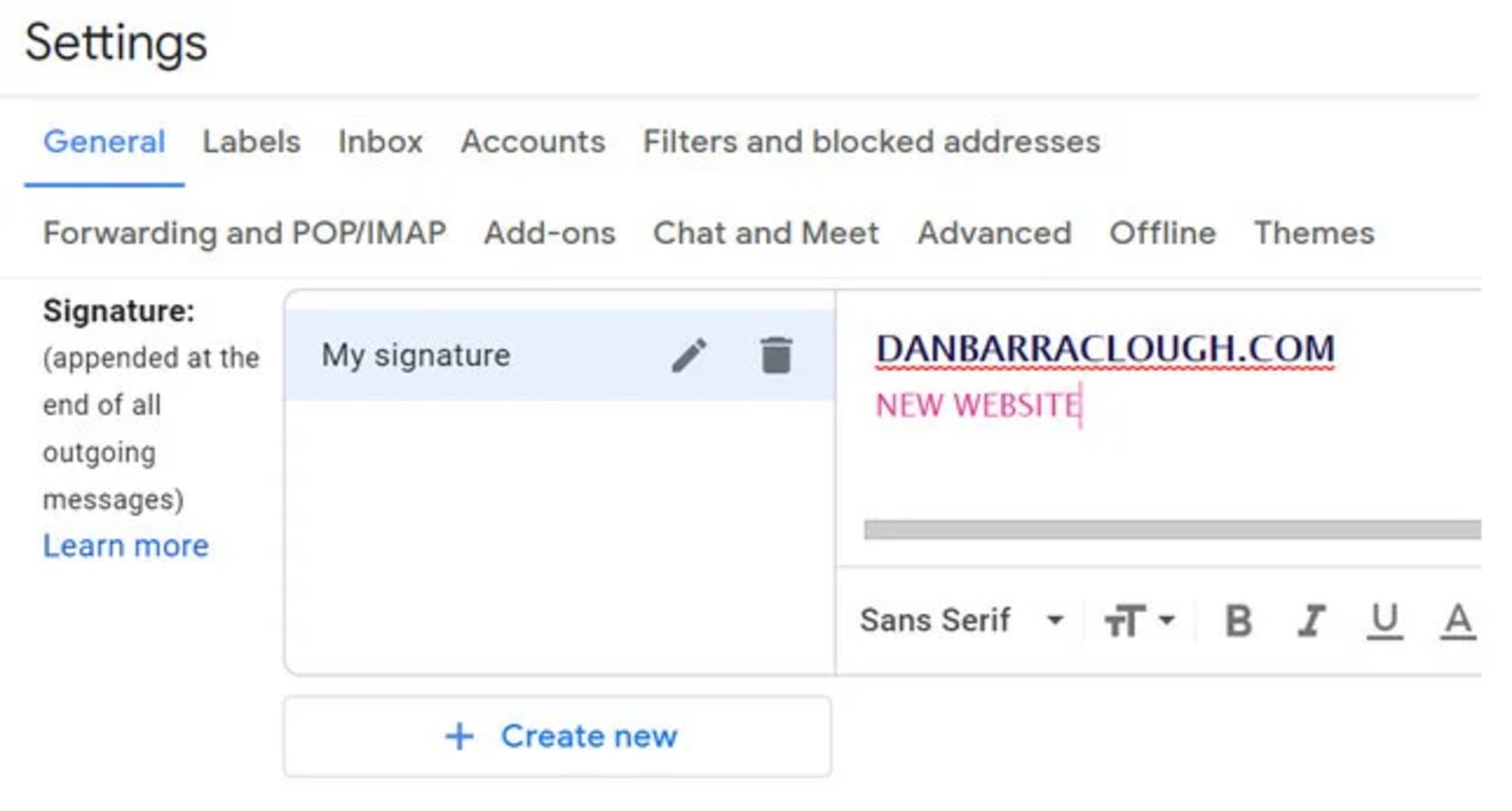 Promote Your Website email signature gmail settings adding an email signature