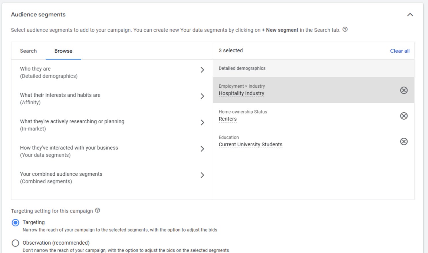 Promote Your Website Google Ads google ads audience segment details