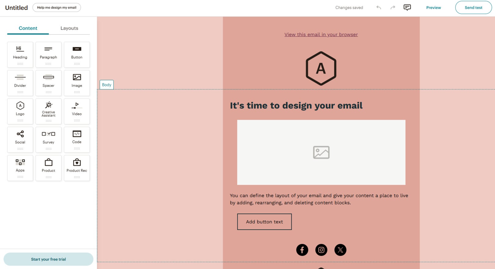 Promote Your Website Mailchimp designing an email in Mailchimp