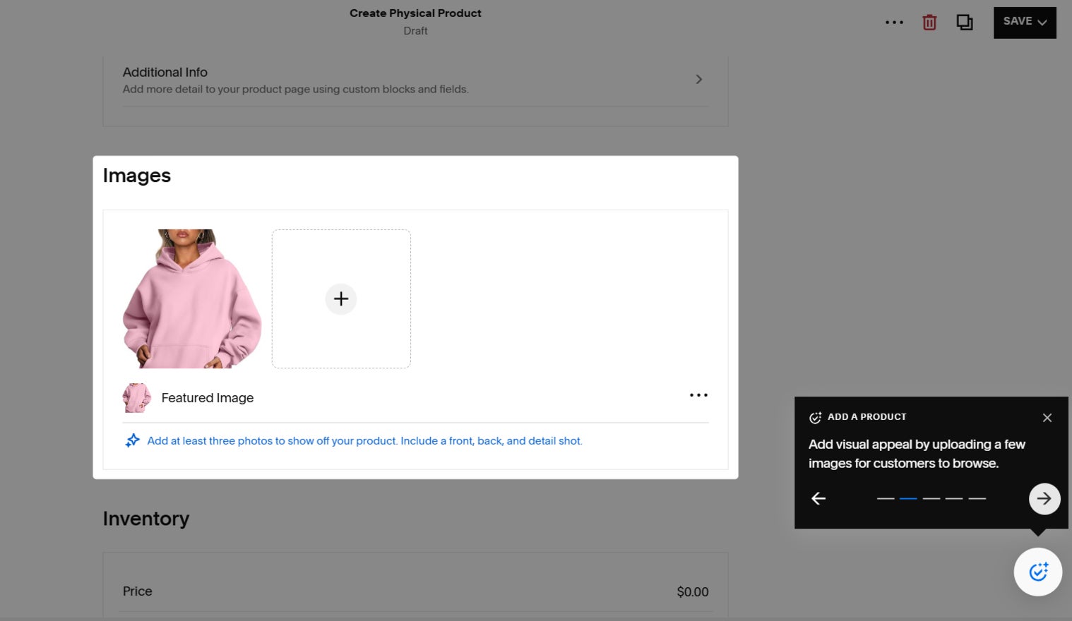 Squarespace Product Page Tips product page adding an image