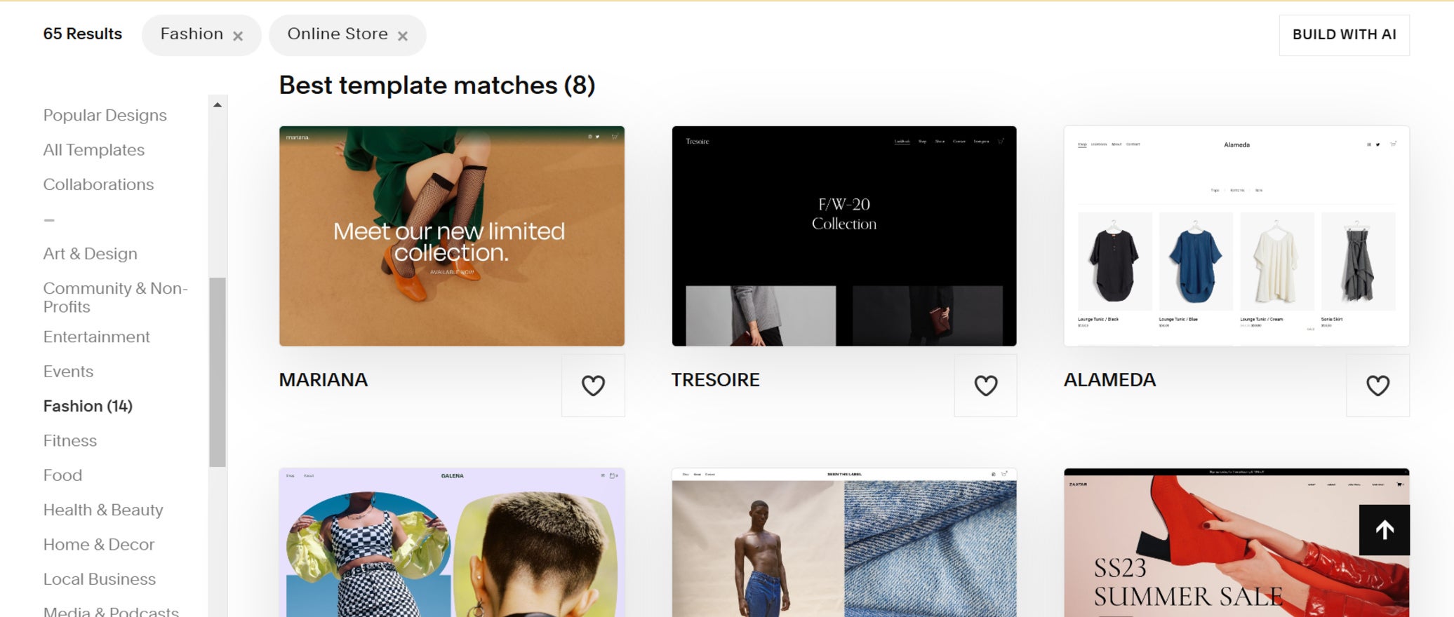 Squarespace Templates best templates matches in the fashion category