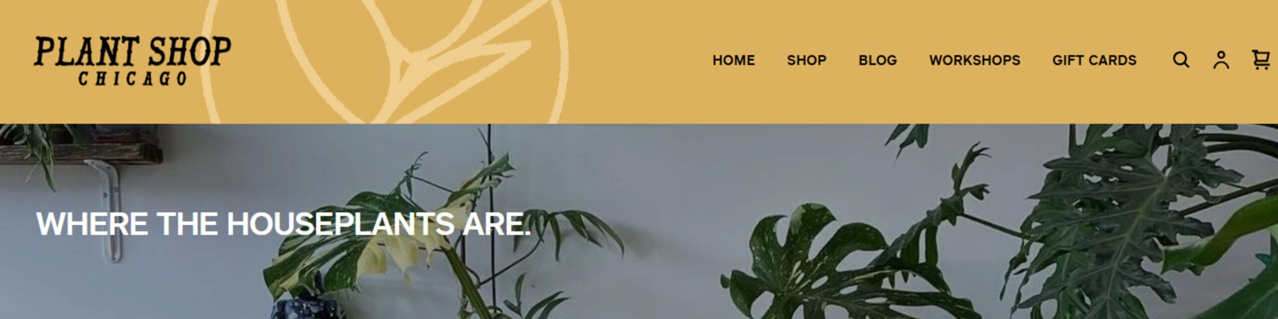 Website navigation bar plant shop chicago navigation bar