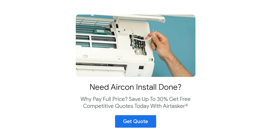 Airtasker email remarketing screenshot Airtasker remarketing email with image, text, and CTA