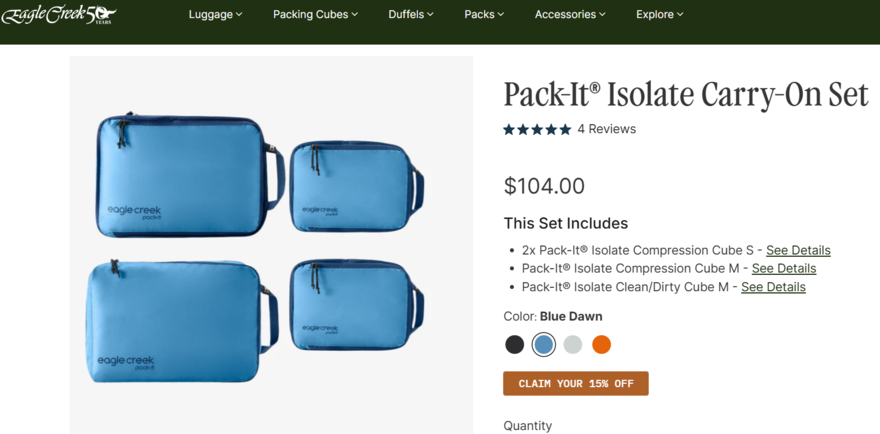 Eagle Creek packing cubes Eagle Creek packing cubes product page