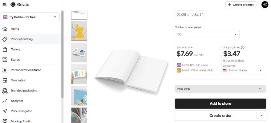 Gelato Photo Book Option Gelato photobook product with "Add to store" option for Shopify sellers