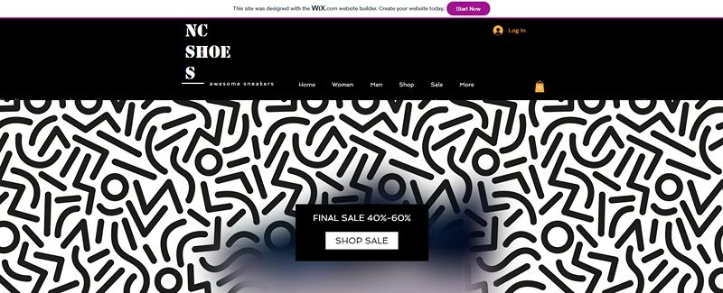 Godaddy vs Wix Wix ads a shoe website with a big ad banner