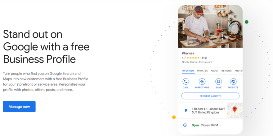 Google Business Profile homepage Google Business Profile homepage to sign up