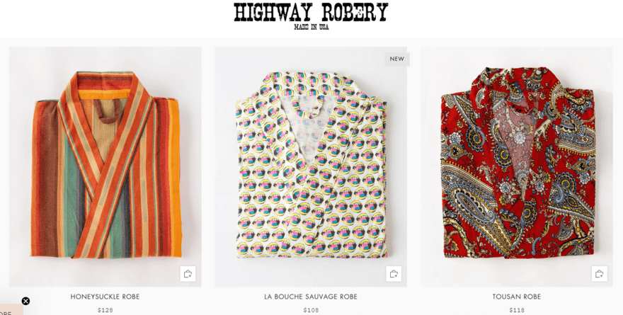 Highway Robery robes-min Highway Robery homepage showing 3 robe products