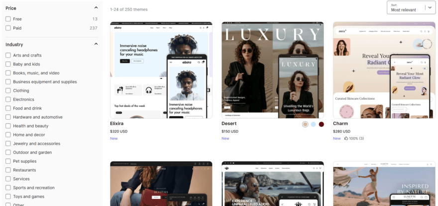 Shopify templates (1) Shopify template library