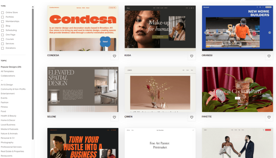 Squarespace templates Squarespace template library