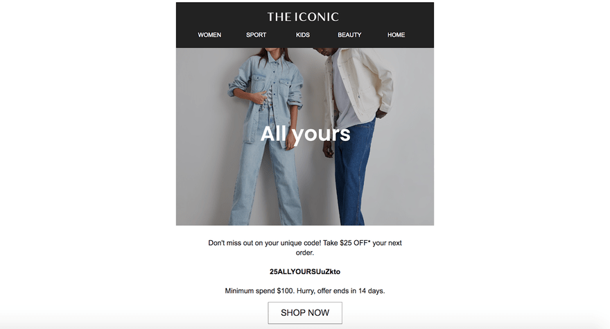 The Iconic customer follow up Iconic brand website