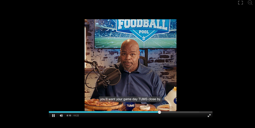 Tums Vince Wilfork Super Bowl Screenshot of a promotional video for tums x DraftKings with Vince Wilfork