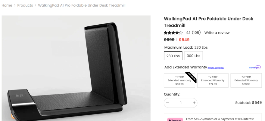 WalkingPad product page WalkingPad product page