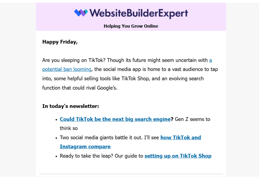 WBE newsletter WBE newsletter example