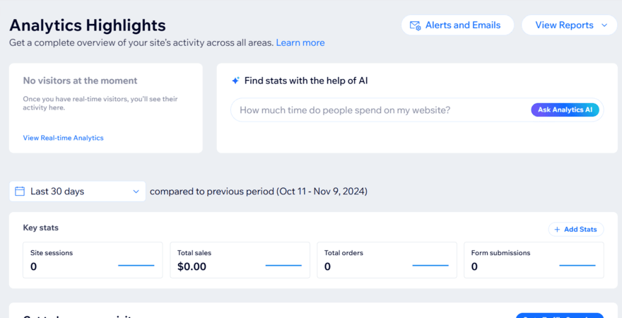 Wix analytics Wix analytics dashboard